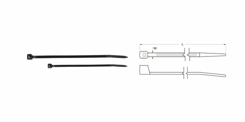 Colliers nylon BIHR 4,6x100mm noir 100 pièces