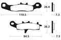 Plaquettes de frein TECNIUM Racing MX/Quad métal fritté - MOR226