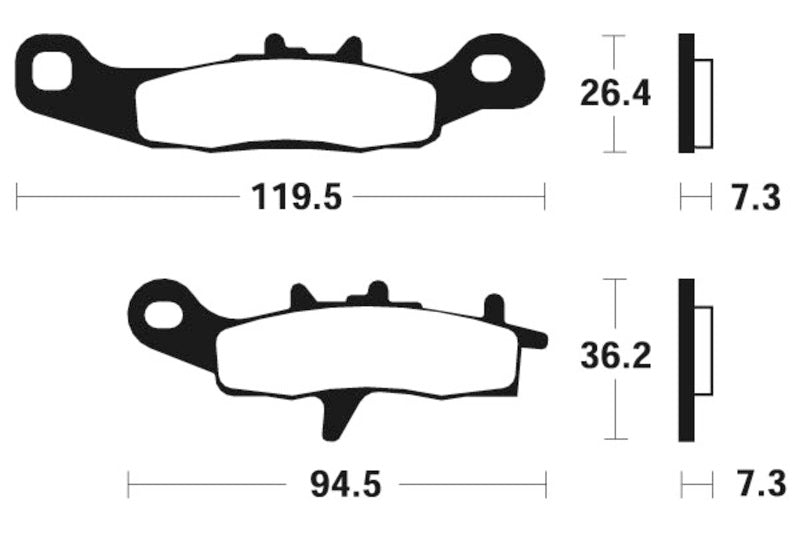 Plaquettes de frein TECNIUM Racing MX/Quad métal fritté - MOR226