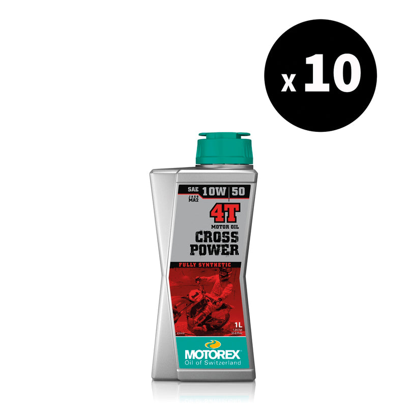 Huile moteur MOTOREX Cross Power 4T - 10W50 JASO MA2 - 1L (x10)